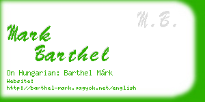 mark barthel business card