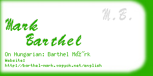 mark barthel business card
